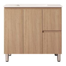 Byron 900mm Light Oak Freestanding Vanity with Removable Kickboard
